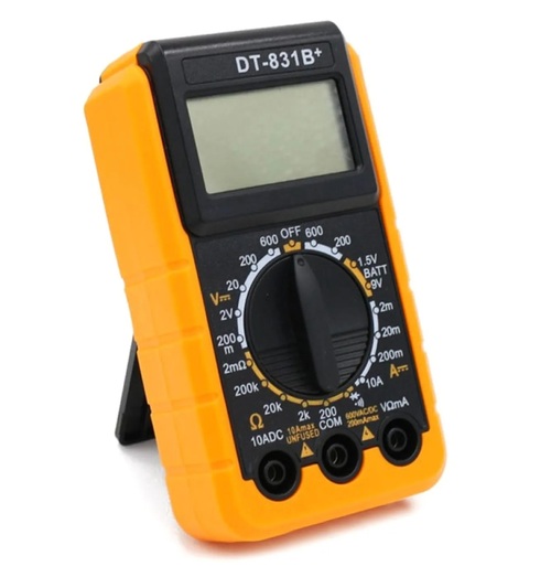 Мультиметр DT-831B+ цифровой с прозвонкой, прорезиненный корпус