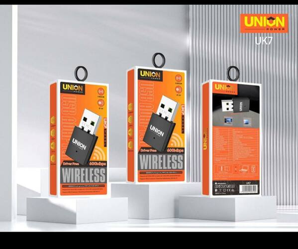 Адаптер Wi-Fi Union UK7 600Mbps, 2,4-5 Ггц + Bluetooth 5.0, двухдиапазонный