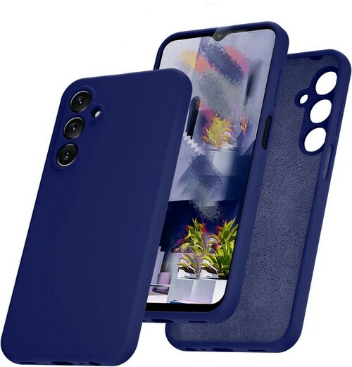 Накладка Samsung S24 темно-синий Silicone Case Full без лого