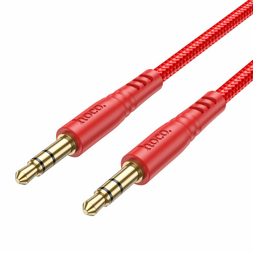 Кабель Jack 3.5(п) - Jack 3.5(п) HOCO UPA24 текстиль красный круглый 1 м.