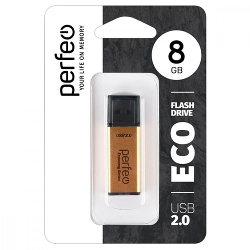 Флешка USB Perfeo 8GB E03 eco золотой