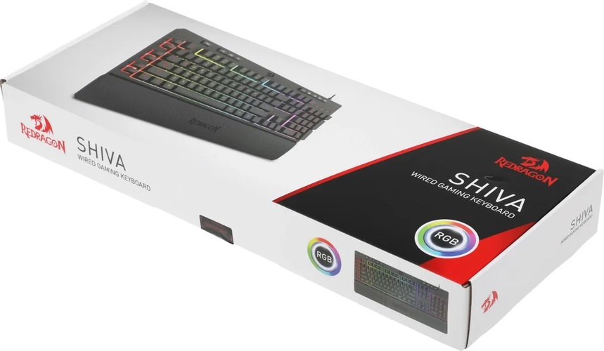 Клавиатура Redragon Shiva проводная игровая с подсветкой, мембрана черный подставка под запястье