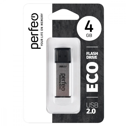 Флешка USB Perfeo 4GB E03 eco серебро