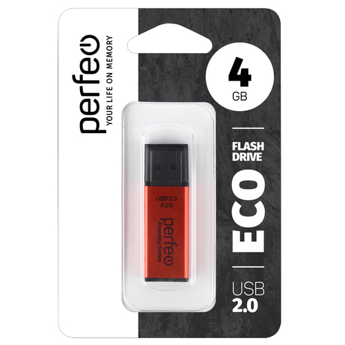 Флешка USB Perfeo 4GB E03 eco красный