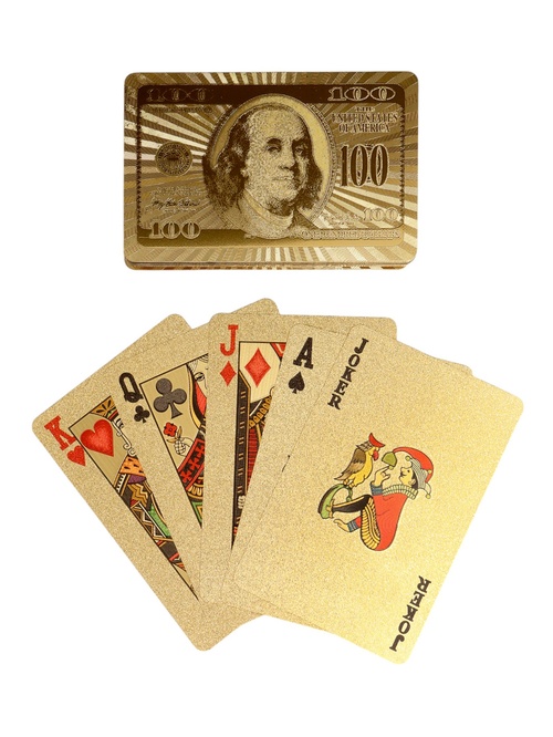 Карты игральные 100$ 54к пластик