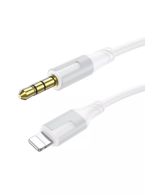 Переходник 8 pin Lightning - Jack 3.5(п) Borofone BL19 белый 1 м.