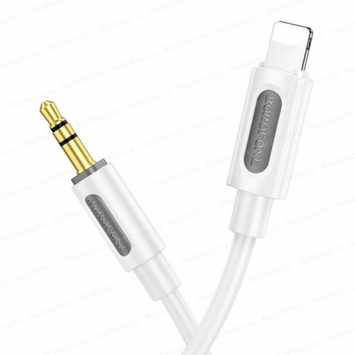 Переходник 8 pin Lightning - Jack 3.5(п) Borofone BL20 белый 1 м.