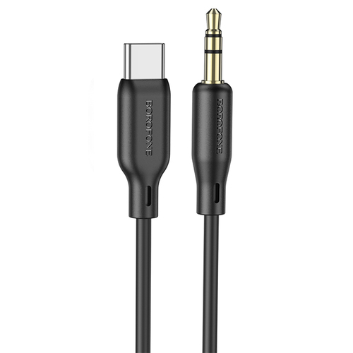 Переходник Type-C - Jack 3.5(п) Borofone BL18 черный 1 м.