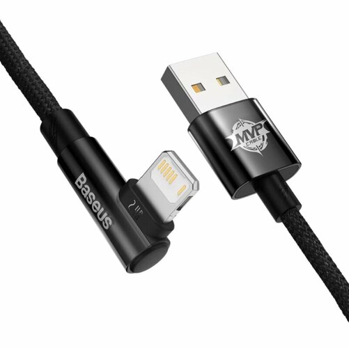 Кабель USB - 8 pin Lightning Baseus Legend Series текстиль черный 2.4A 1 м. угл. штекер
