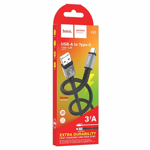 Кабель USB - Type-C HOCO X84 черный 3.0A 1 м.