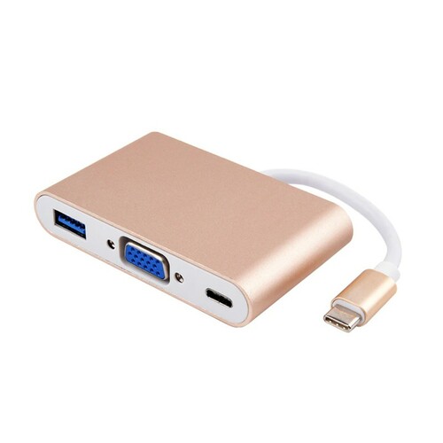 Переходник TYPE-C(п) - VGA(м)/USB 3.0(м)/TYPE-C(м)