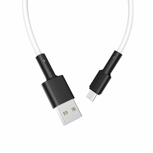 Кабель USB - micro USB Borofone BX31 силикон белый 2.4A 1 м.