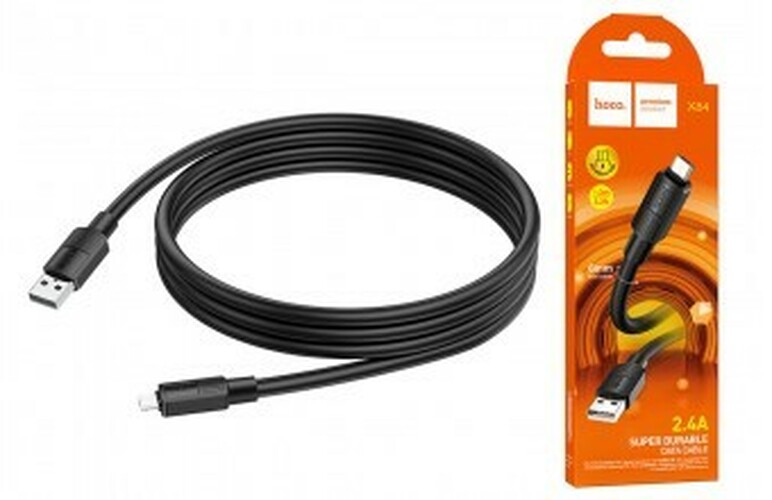 Кабель USB - micro USB HOCO X84 черный 2.4A 1 м.