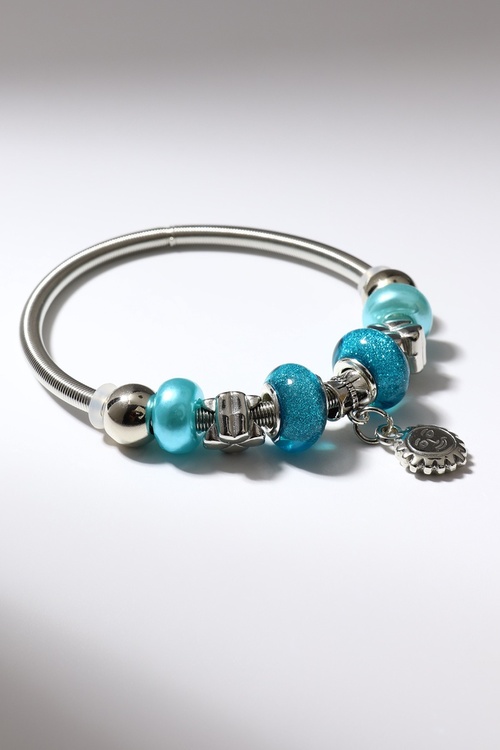 Браслет «Марджери» солнце, цвет в серебре голубой