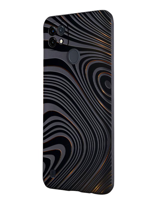 Накладка Tecno Camon 30 4G черный фактурный с защитой камеры силикон Mcover Волны Бронзовые