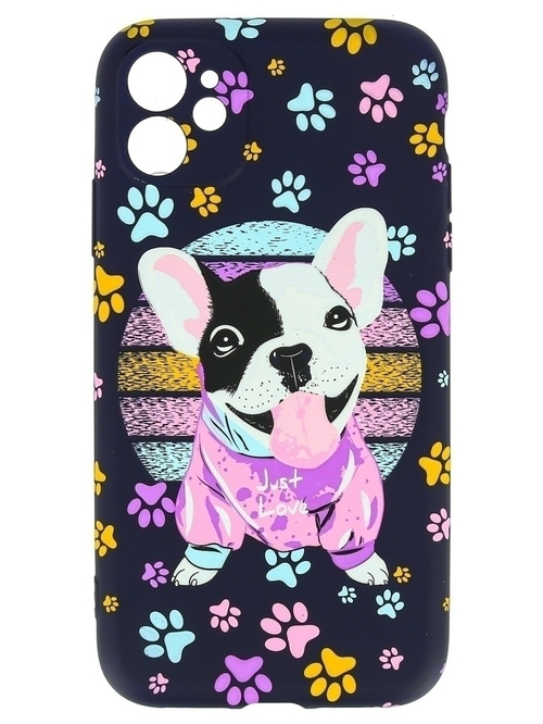 Накладка Apple iPhone 13 Pro Max синий Soft Touch силикон Животные Собаки Just Love Me