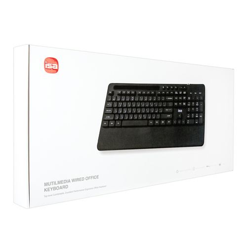 Клавиатура ISA KB-01 проводная мультимедийная черный