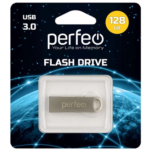 Флешка USB Perfeo 128GB M08 USB 3.0 серебро