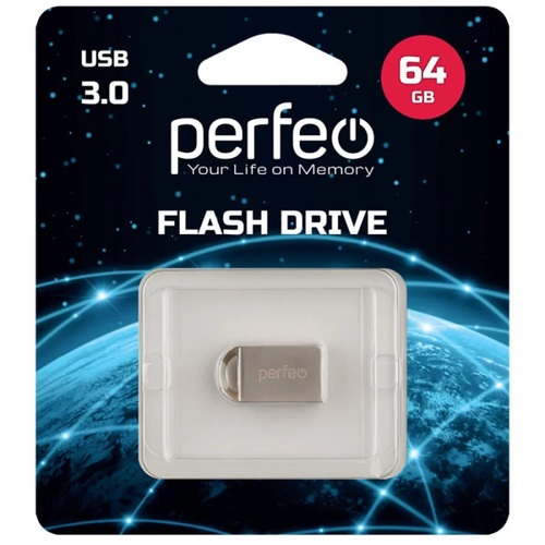 Флешка USB Perfeo 64GB M11 USB 3.0 серебро