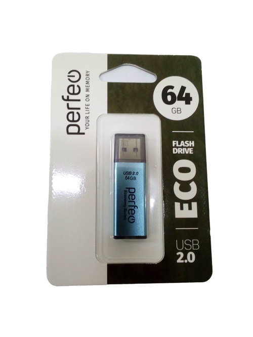 Флешка USB Perfeo 64GB E03 eco синий