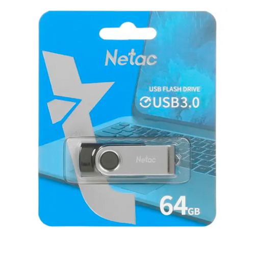 Флешка USB Netac 64GB U505 USB 3.0 серебро