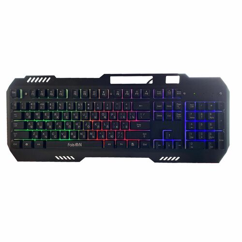 Клавиатура FaisON MECHANICS проводная игровая с подсветкой черный металл