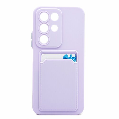 Накладка Realme C85 сиреневый матовый с защитой камеры силикон С кардхолдером