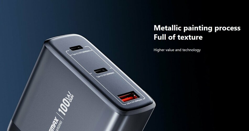 Сетевое зарядное устройство Remax CA-15 1USB+USB Type-C Type-C 100W GaN