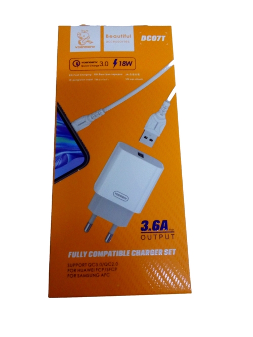 Сетевое зарядное устройство Denmen DC07 1USB белый Type-C 18W