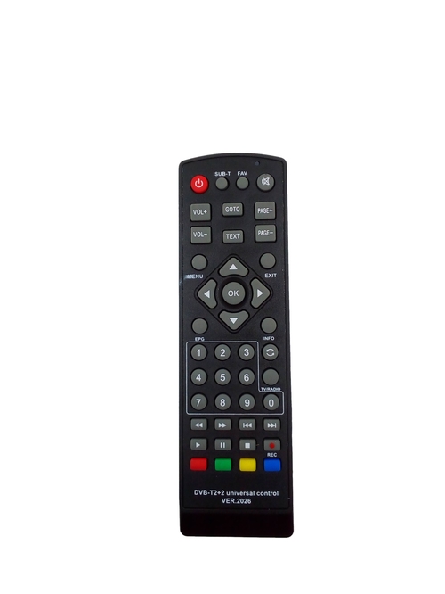 Пульт дистанционного управления для ТВ-приставки HUAYU DVB-T2+2 ver.2026 универсальный