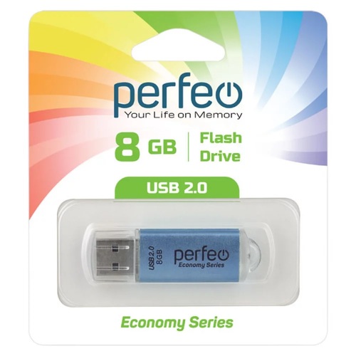 Флешка USB Perfeo 128GB E01 USB 2.0, синий