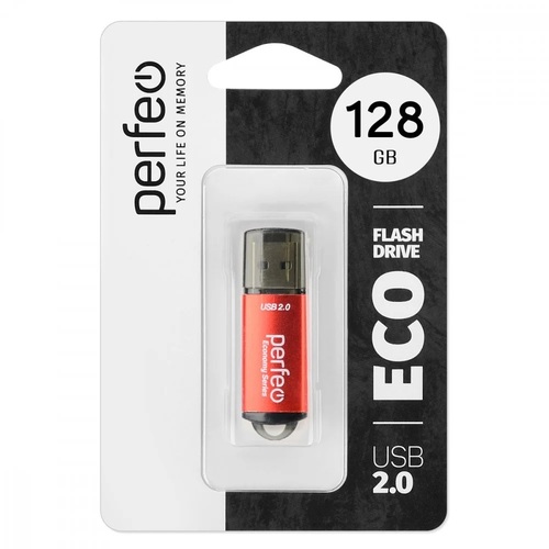 Флешка USB Perfeo 128GB E01 USB 2.0, красный