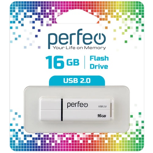 Флешка USB Perfeo 16GB C01G2 белый