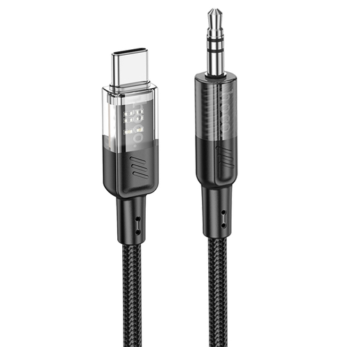 Переходник Type-C - Jack 3.5(п) Hoco UPA27 черный 1 м.