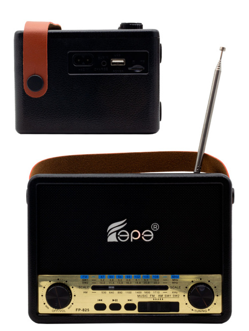 Радиоприемник Fepe FP-825BT аналоговый FM, AM, SW USB/microSD/Bluetooth питание от АКБ, от сети, черный - 2