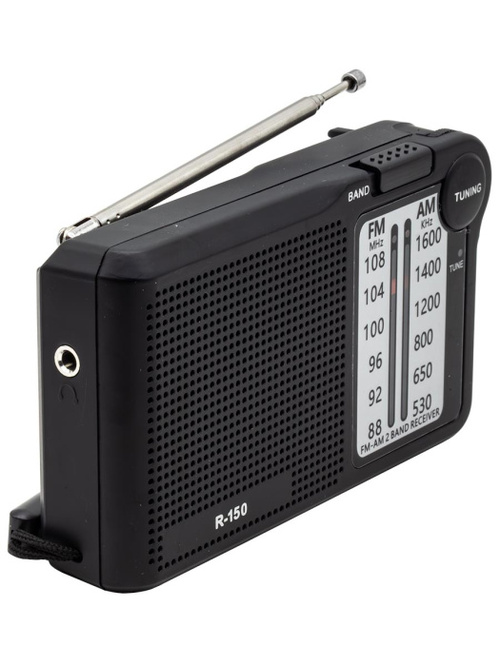 Радиоприемник POKET RADIO R-150 аналоговый FM, AM AUX, питание от АКБ, от сети, черный - 2