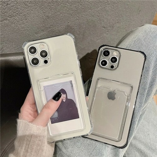 Накладка Realme C85 прозрачный с визитницей и защитой камеры силикон Противоударный