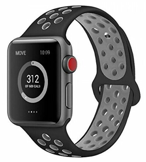 Watch 42/44 мм Sport Band силикон черно-серый