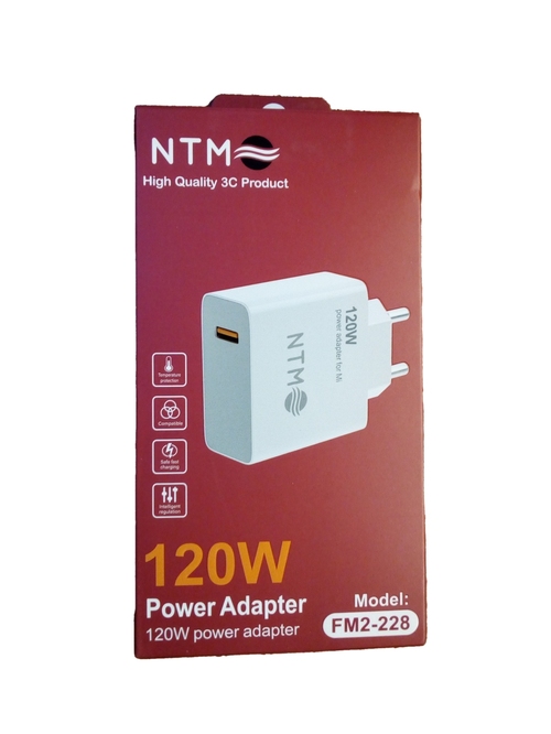 Сетевое зарядное устройство NTM FM2-228 1USB белый 120W
