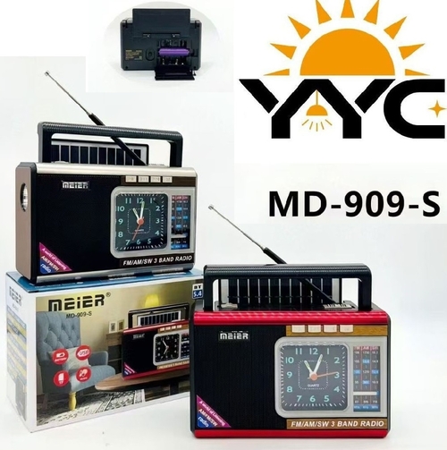 Радиоприемник Meier MD-909-S аналоговый FM, AM, SW Bluetooth/FM/USB/TF, питание от АКБ, от сети,