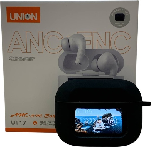 Наушники Union UT-17 вакуумные, Bluetooth, TWS, белый LED дисплей - 3