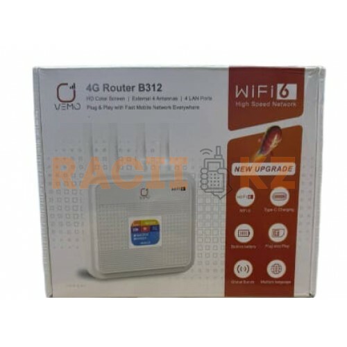 Wi-Fi роутер Vemo B312 4G LTE LED дисплей портативный, 4 внешние антенны