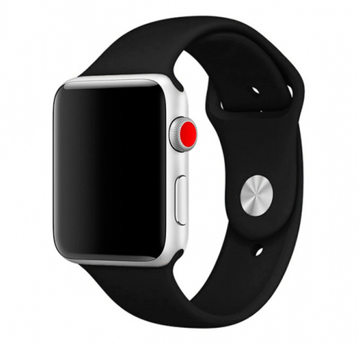 Watch 42/44 мм силикон черный пластиковая застежка