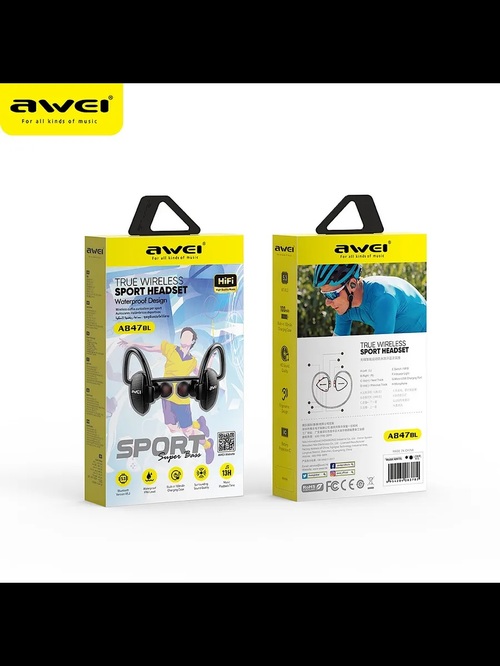 Наушники Awei A847 вакуумные, Bluetooth, TWS, черный