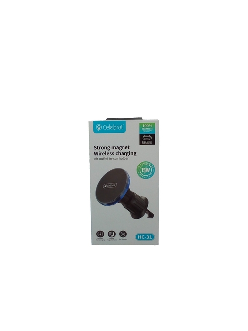 Держатeль для телефона автомобильный Celebrat HC31 магнитный на решетку черный Qi