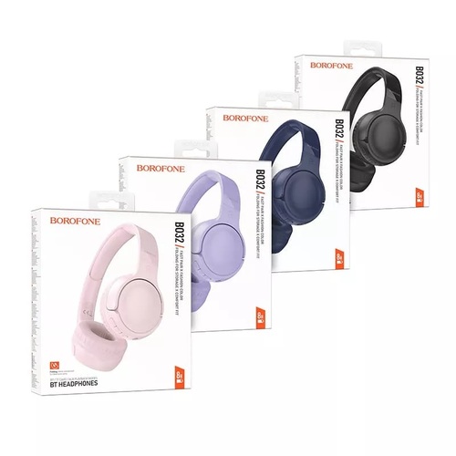 Наушники Borofone BO32 накладные, Bluetooth, микрофон, черный