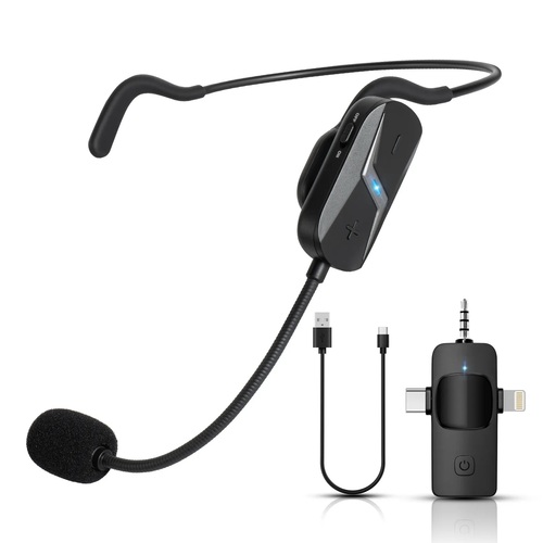 Микрофон ANDOWL Q-MIC80 беспроводной, Type-C + Lightning + AUX,