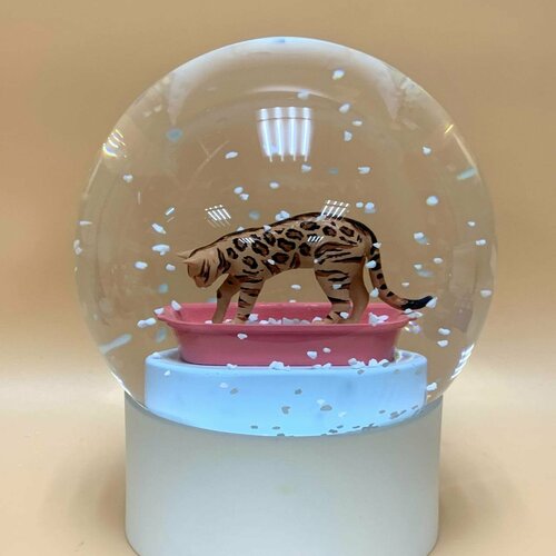 Фигурка Шар снежный Кот в ракушке