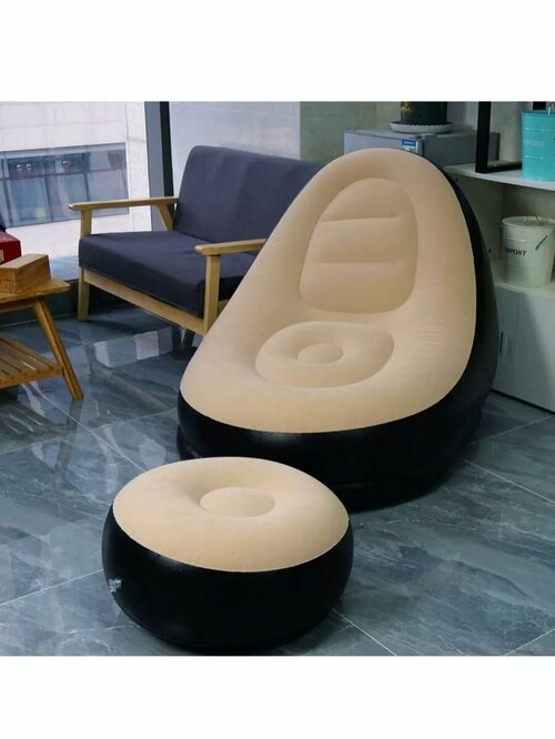 Надувное кресло с пуфом