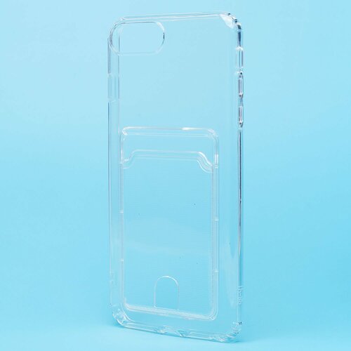 Накладка Apple iPhone 7 Plus/8 Plus прозрачный с визитницей и защитой камеры силикон С кардхолдером - 2